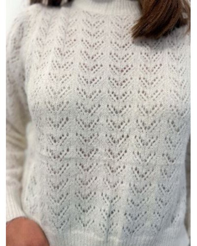 Pull écru dentelle