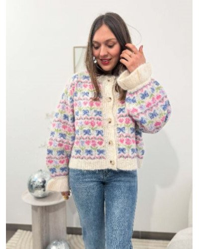 Gilet coloré fleurs