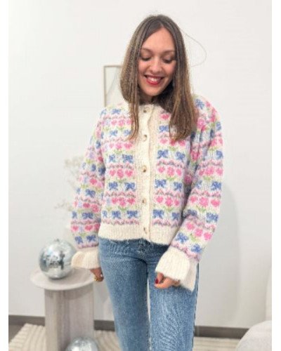 Gilet coloré fleurs