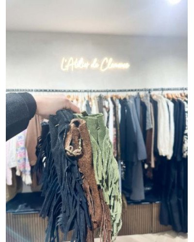 Sac à franges mini - Marine