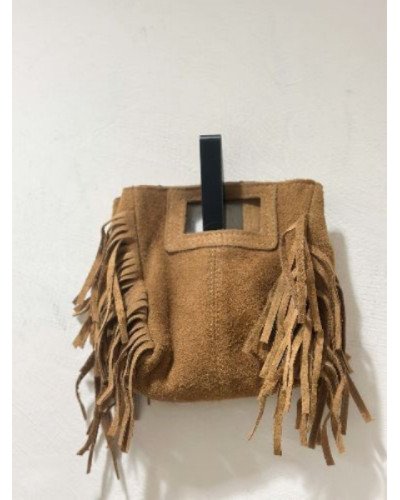 Sac à franges mini - Camel