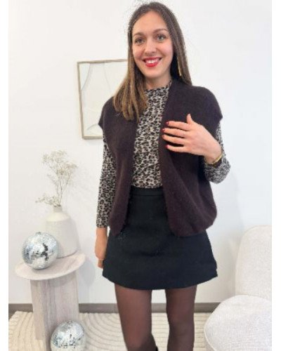 Sous pull léopard beige