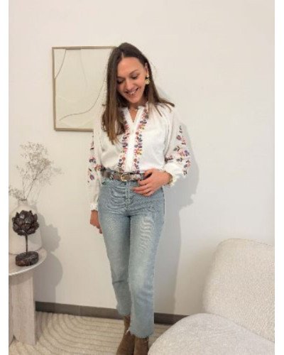 Blouse broderie multicolore