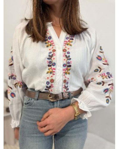 Blouse broderie multicolore