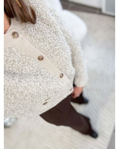Gilet bouclette taupe