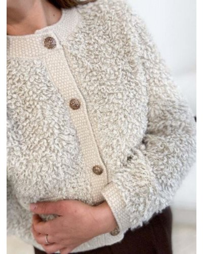 Gilet bouclette taupe