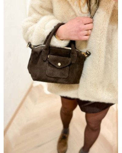 Manteau fourrure beige