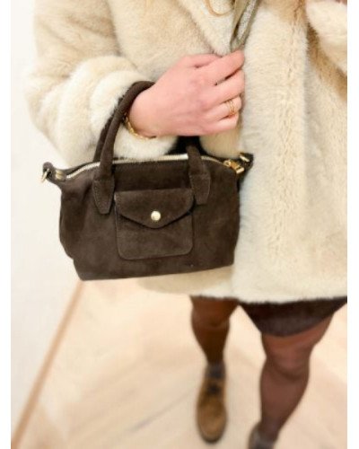 Manteau fourrure beige