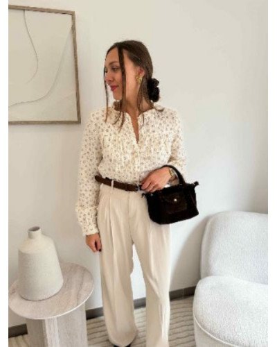 Sac à anses - Marron - Croute de cuir de vachette