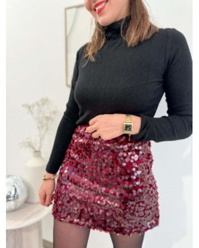 Top col roulé - Noir