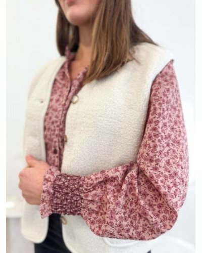 Chemisier fleurs rose