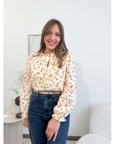 Blouse gaz de coton écru