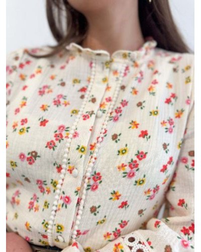 Blouse gaz de coton écru