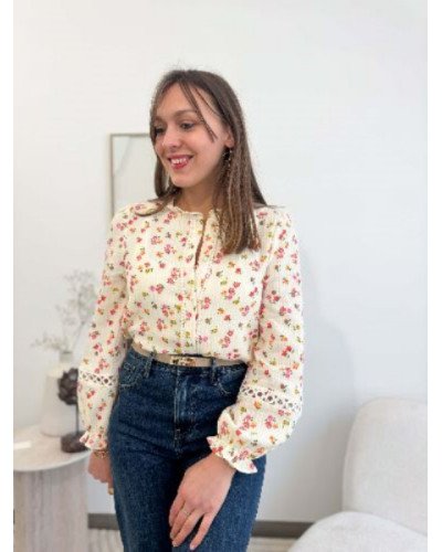 Blouse gaz de coton écru