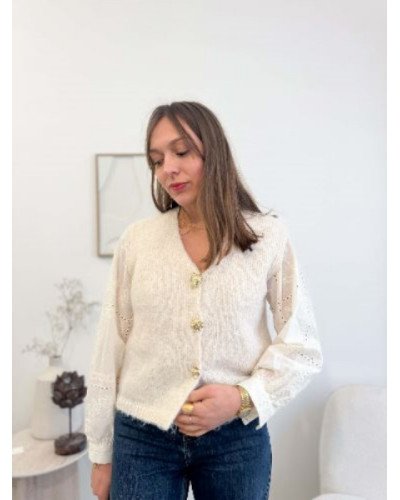 Pull sans manche - Ecru