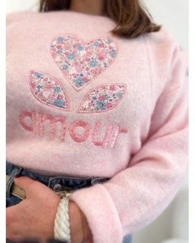 Pull rose Amour