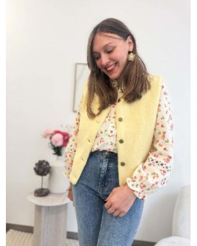 Veste bouclette jaune