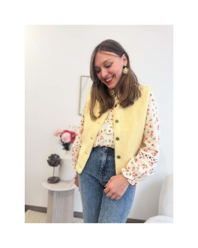 Veste bouclette jaune