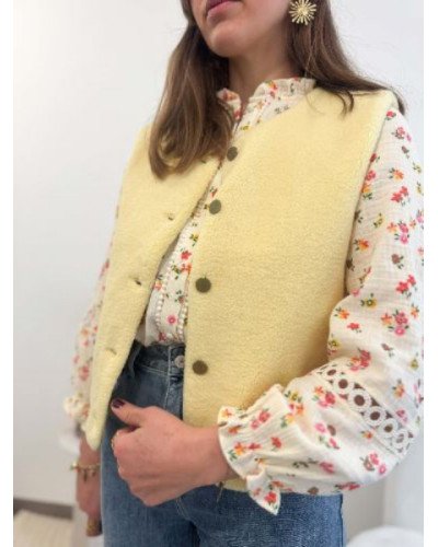 Veste bouclette jaune
