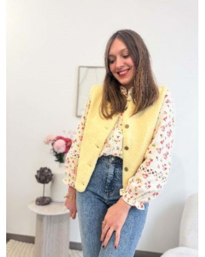 Veste bouclette jaune