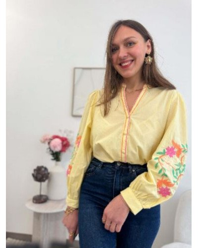 Chemisier jaune pastel