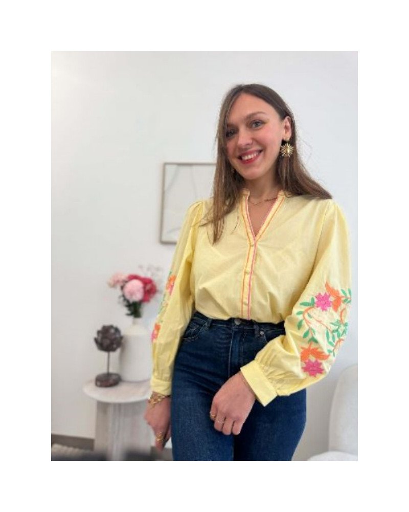 Chemisier jaune pastel