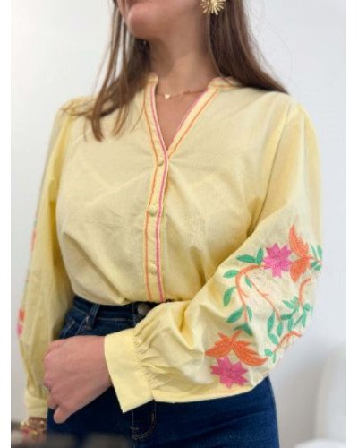 Chemisier jaune pastel