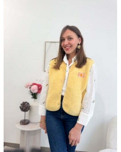 veste bouclette jaune