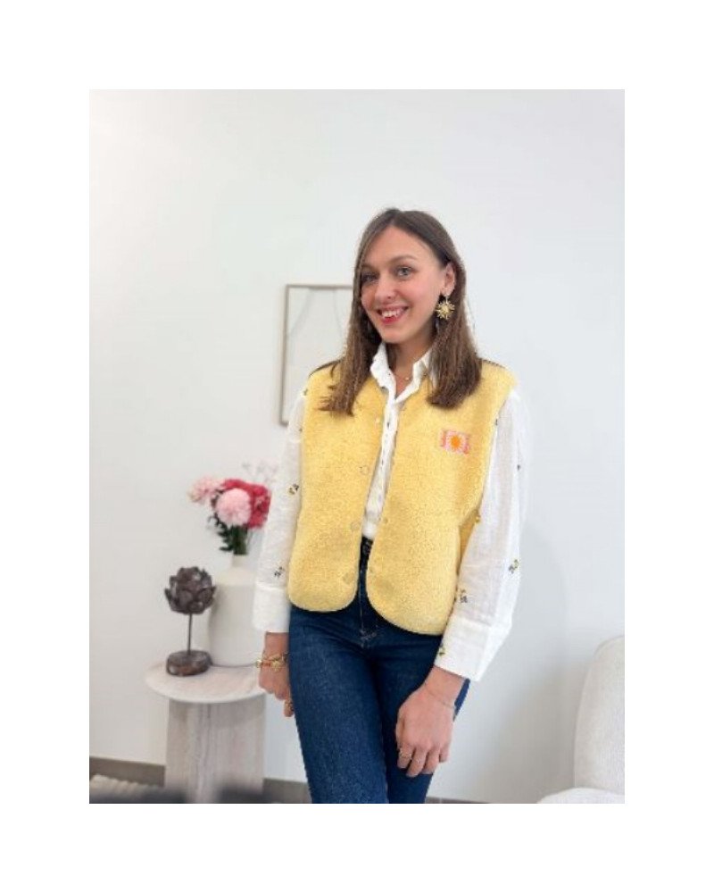 veste bouclette jaune