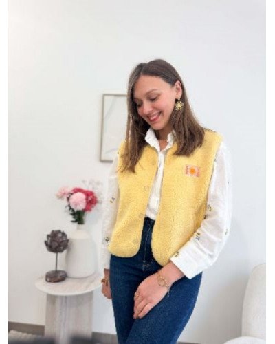 veste bouclette jaune