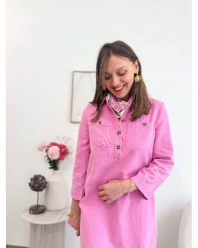 Robe jeans rose 