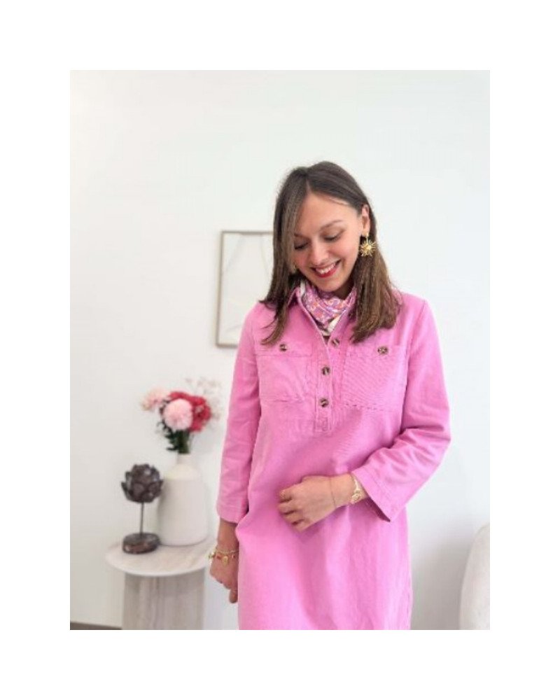 Robe jeans rose 