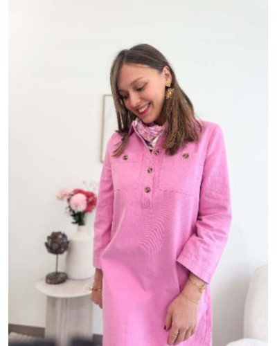 Robe jeans rose 