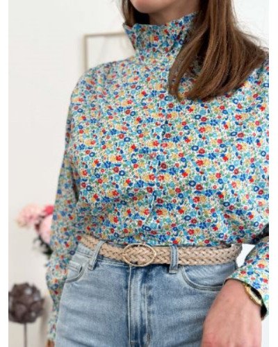 Chemisier col victorien style liberty