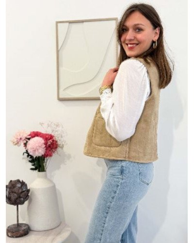 Veste réversible taupe