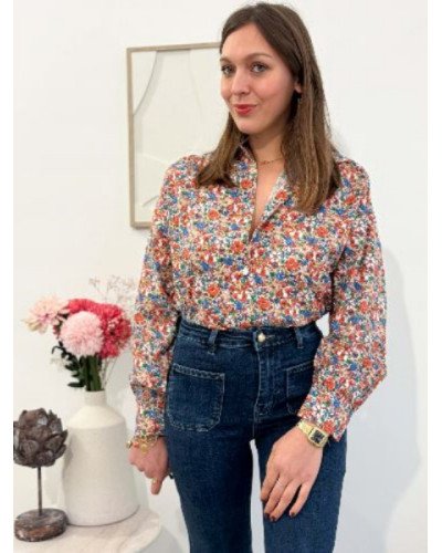 Chemisier femme imprimé fleuri Liberty multicolore – Tendance et féminin