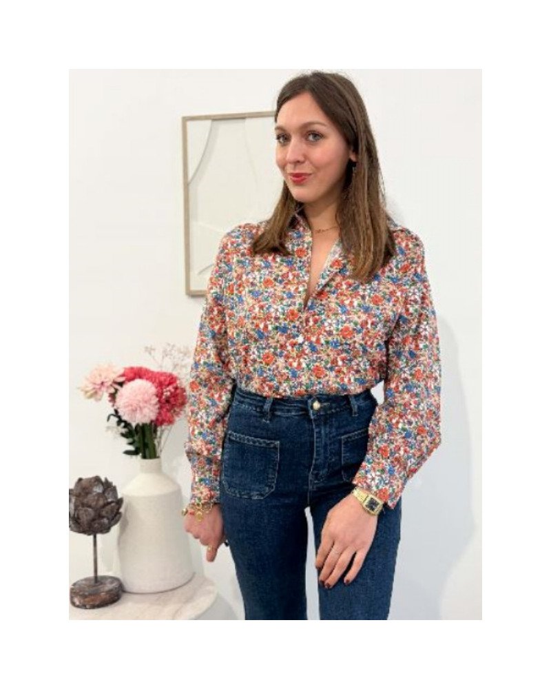 Chemisier femme imprimé fleuri Liberty multicolore – Tendance et féminin