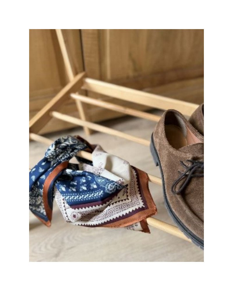 Foulard camel et marine - Cynthia