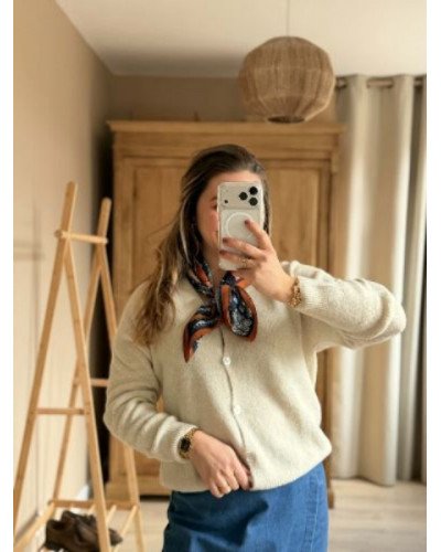 Foulard camel et marine - Cynthia