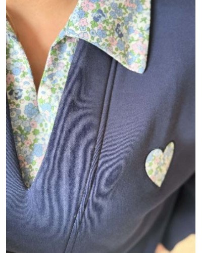 Sweat bleu marine imprimé style liberty