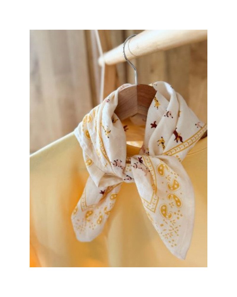 Foulard indien Teckel écru