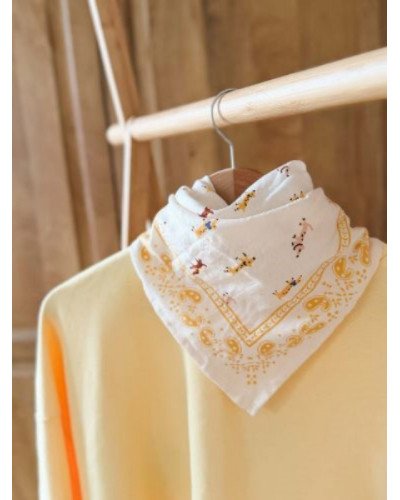 Foulard indien Teckel écru