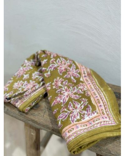 Foulard indien -  Arya olive