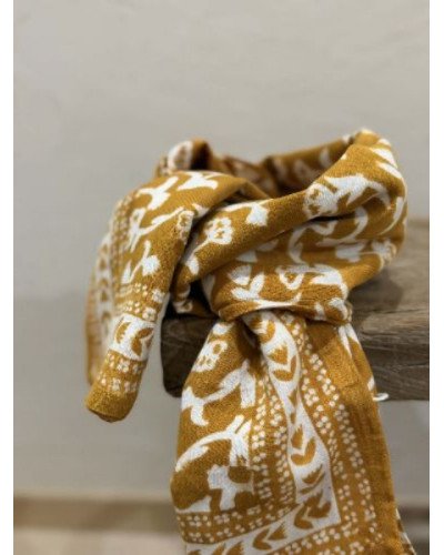Foulard Mumbaï Safran - 100cm