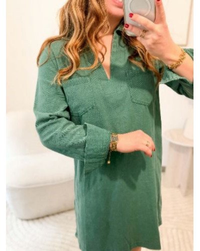 Robe en jean vert sapin – Style casual et élégant