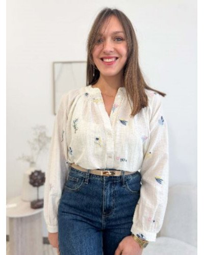 Chemisier avec broderie fun et colorée – Style original et tendance