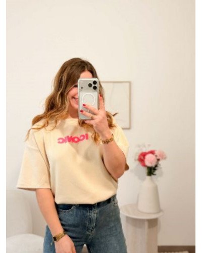 T-shirt ICONIC beige – Style casual et moderne