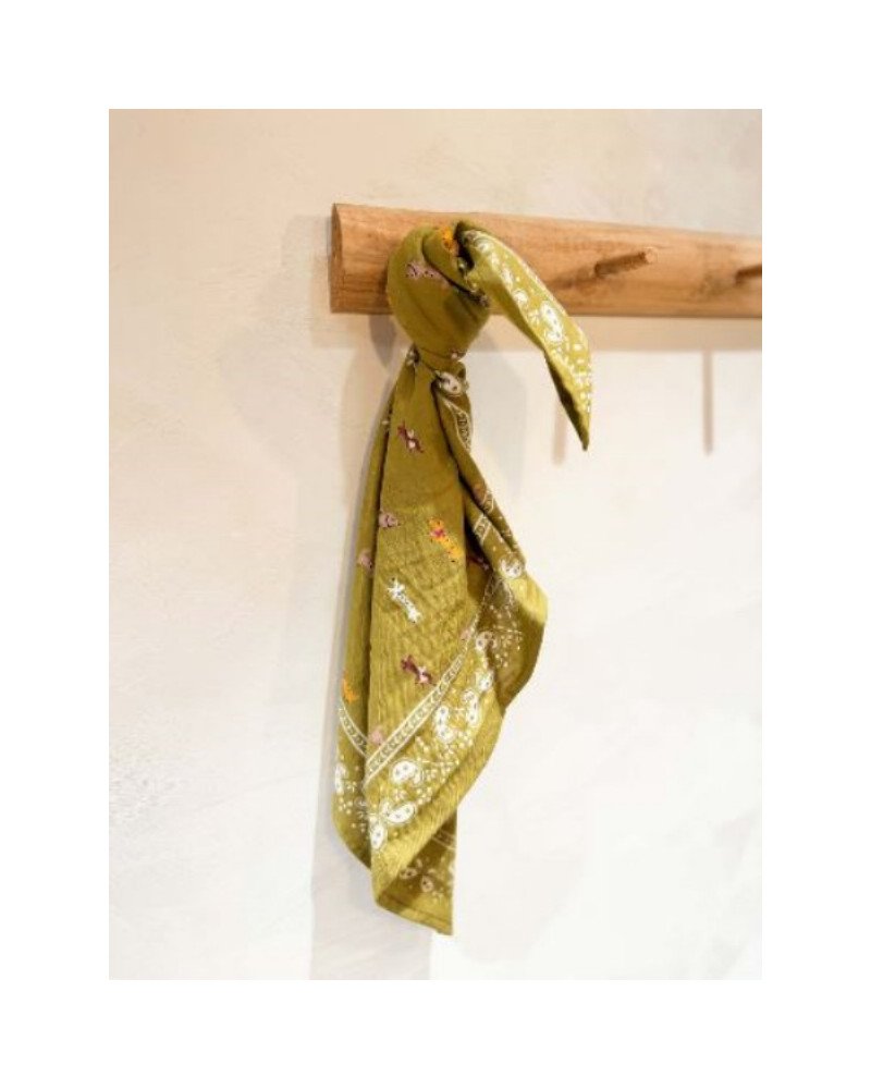 Foulard teckel kaki