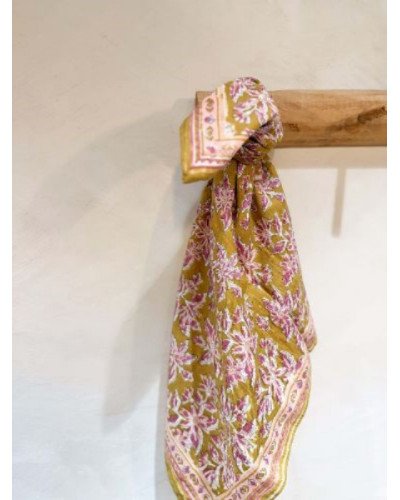 Foulard indien arya olive 60cm