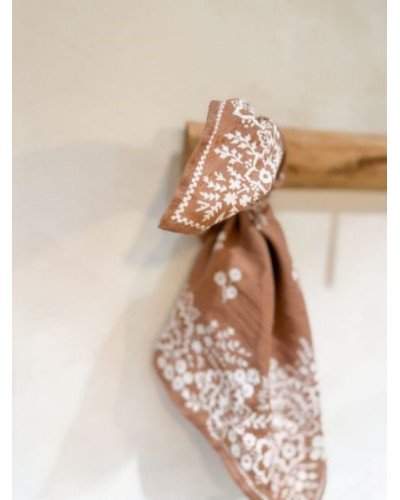 Foulard en coton indien 50 cm – Imprimé bandana vieux rose